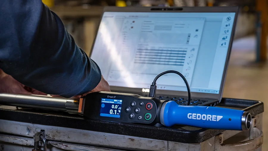 Schraubdatendokumentation mit dem digitalen Drehmomentschlüssel E-torc P von GEDORE
