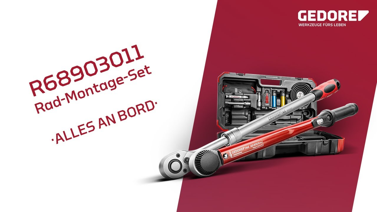 GEDORE red Rad-Montage-Set | R68903011 | 11 Werkzeuge für den Reifenwechsel/Radwechsel