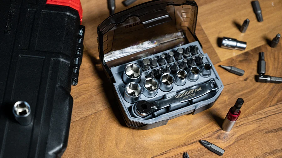 Bit-Knarren-Satz von GEDORE red, Bitadapter und diverse Bits