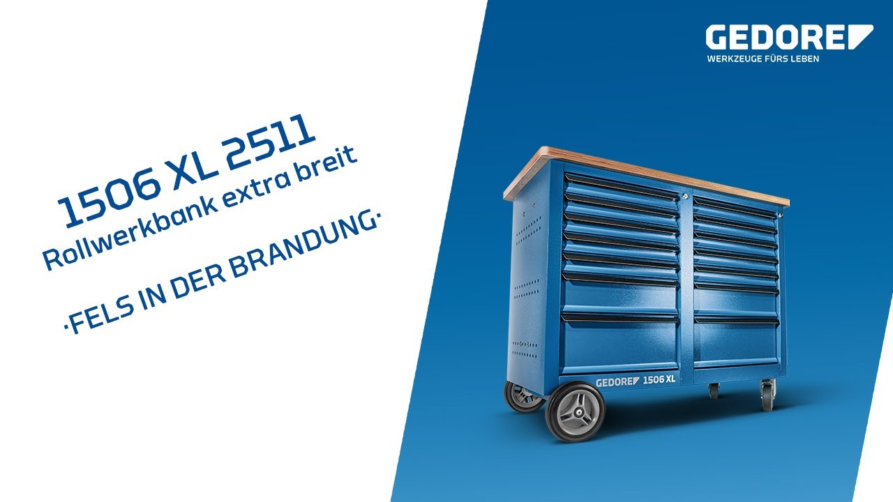 GEDORE Werkbank | 1506 XL 2511 | Extra breit, extra tragfähig, extra viel Stauraum
