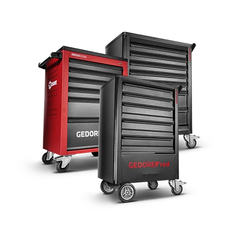 Werkzeugwagen und Werkbänke von GEDORE red für Hand- und Heimwerk
