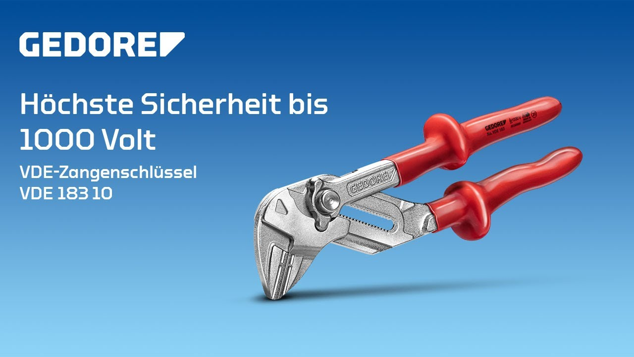 Höchste Sicherheit bis 1000 Volt | VDE-Zangenschlüssel 183 10 von GEDORE
